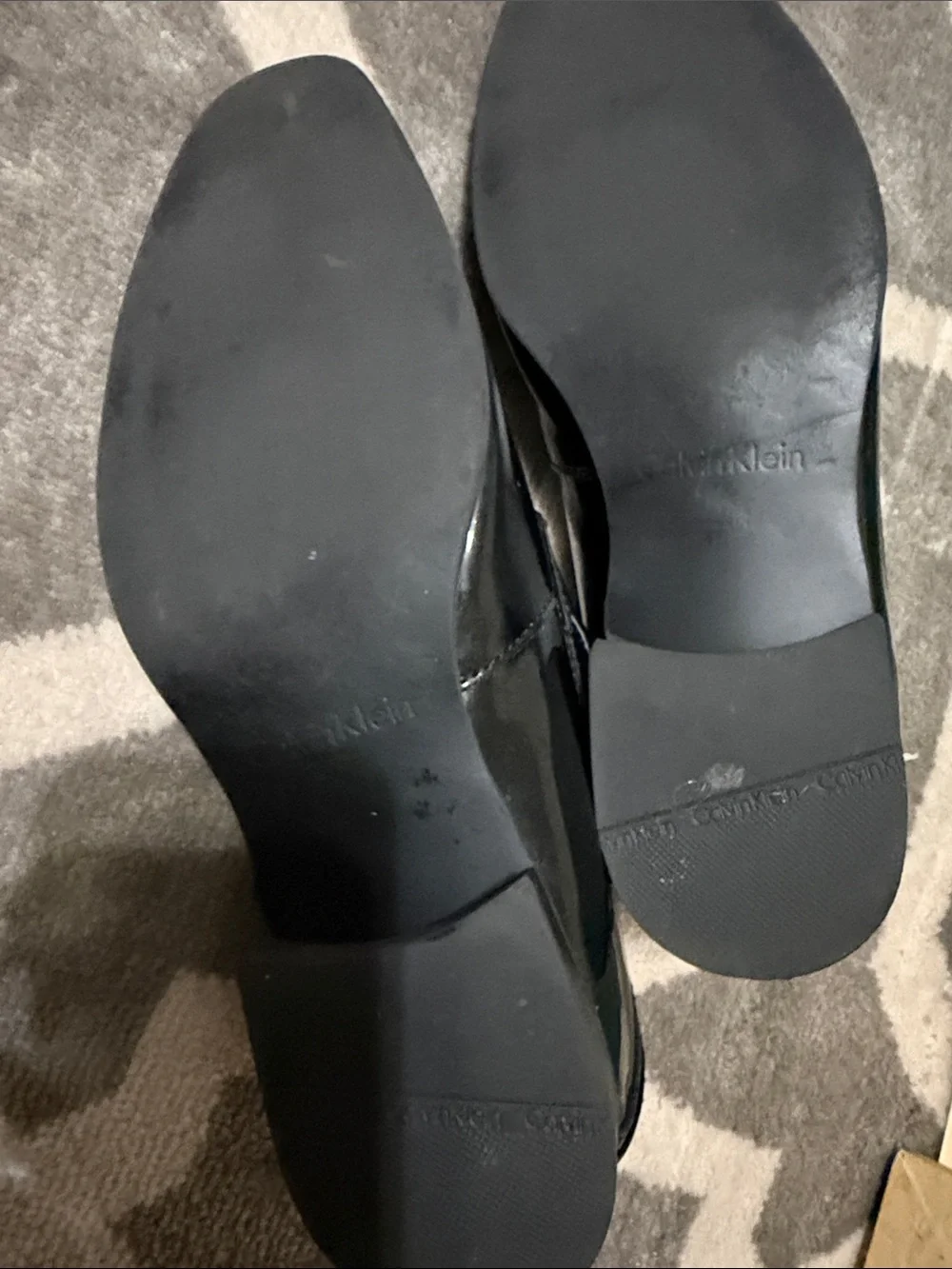 Calvin Klein Men's Black Patent Slip-On Loafers with Grosgrain Strap Sz 10.5 - Picture 3 of 4